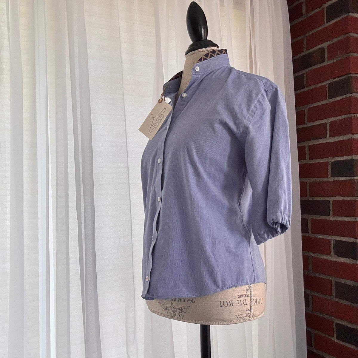 blake Classic Silk Lined Collar Preppy Upcycled Shirt Size M